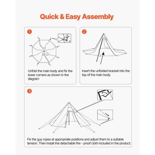 Hot Tent for 2 Persons, Portable Winter Tipi Tent with Stove Jack, Waterproof Camping Tents, Lightweight 4 Season Shelter Tents for Hiking Fishing Backpacking, S Size