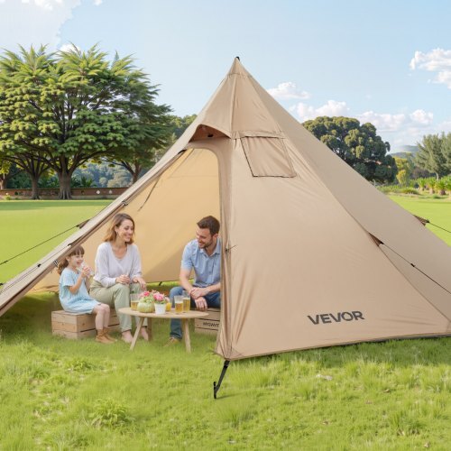Hot Tent for 2 Persons, Portable Winter Tipi Tent with Stove Jack, Waterproof Camping Tents, Lightweight 4 Season Shelter Tents for Hiking Fishing Backpacking, S Size