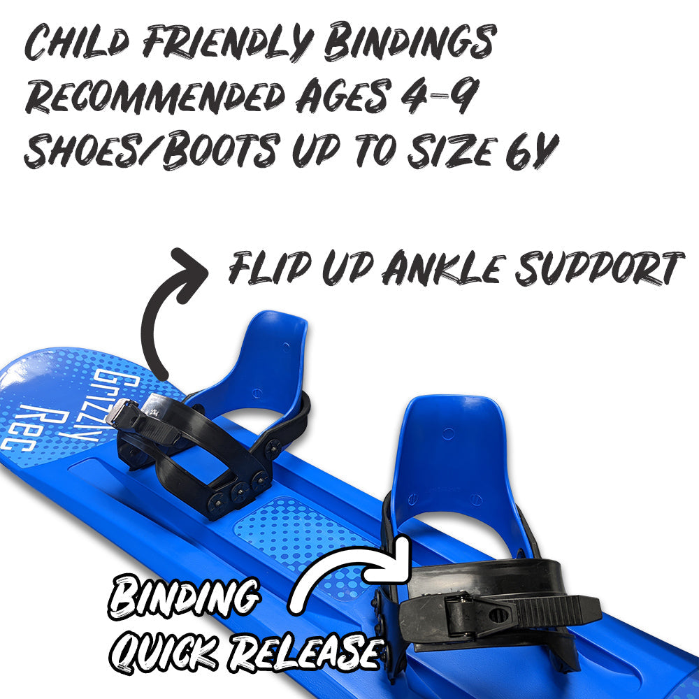 Beginner Kids Snowboard 95cm (38 Inches) With Adjustable Bindings, Vivid Blue