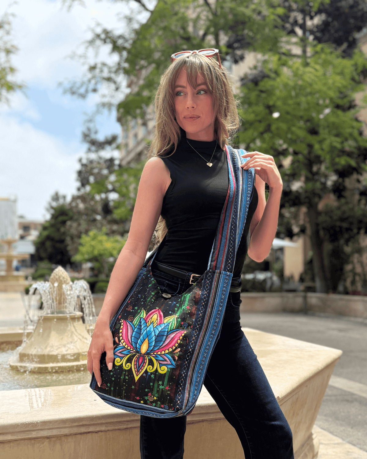 Kathmandu Collection Lotus Handmade Hobo Bag
