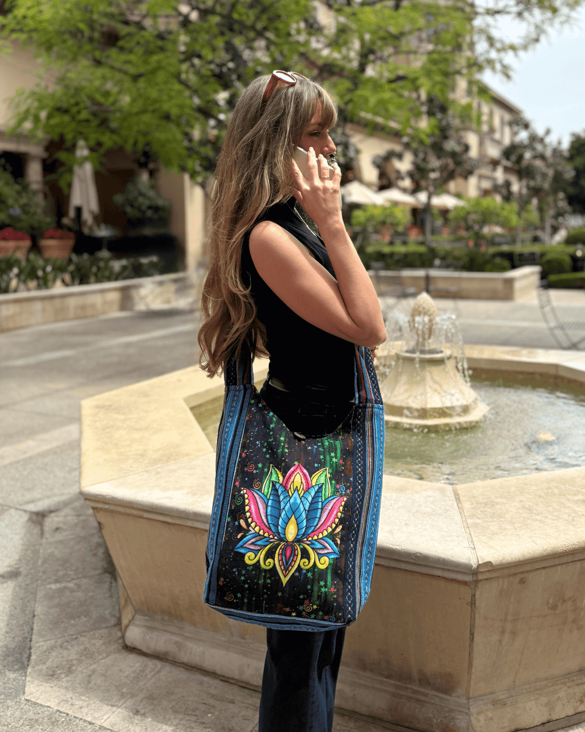 Kathmandu Collection Lotus Handmade Hobo Bag