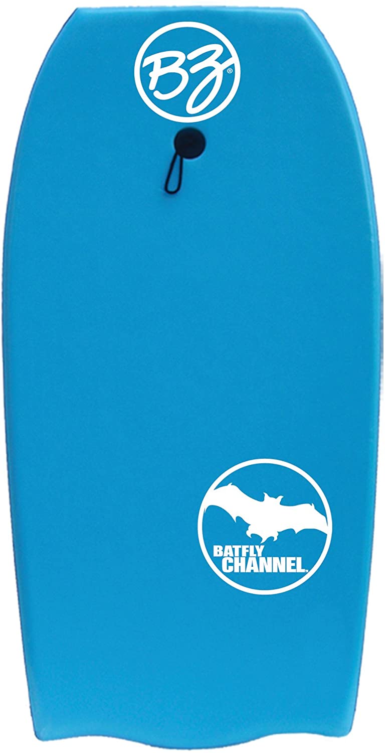 BZ Batfly Channel 41.5" Bodyboard with Coiled Leash, Blue