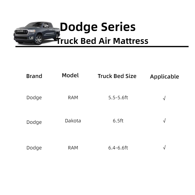 DikaSun Dodge 5.5-5.8ft | 6-6.5 ft Truck Bed Air Mattress