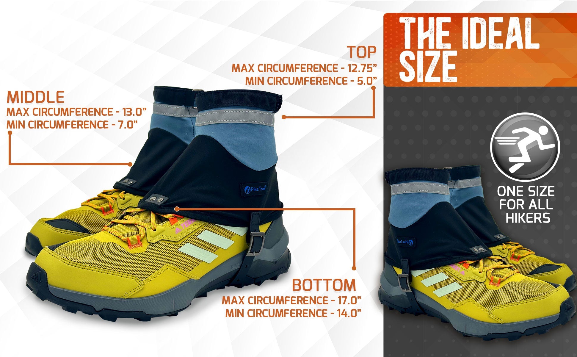 Pike Trail Low Cut Running Thru-Hiker Gaiters