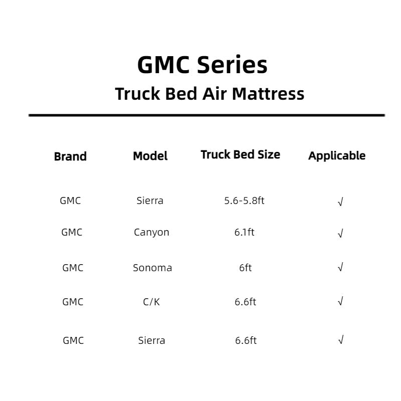 DikaSun GMC 5.5-5.8ft | 6-6.5ft Truck Bed Air Mattress