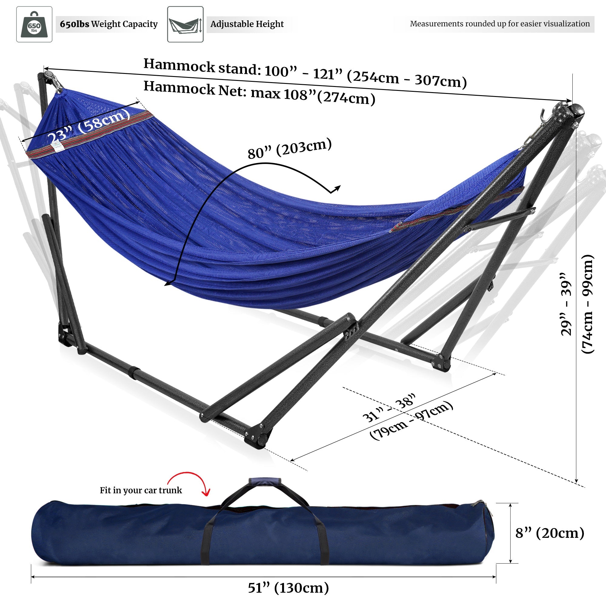 Universal Hammock with Medium Size Stands
