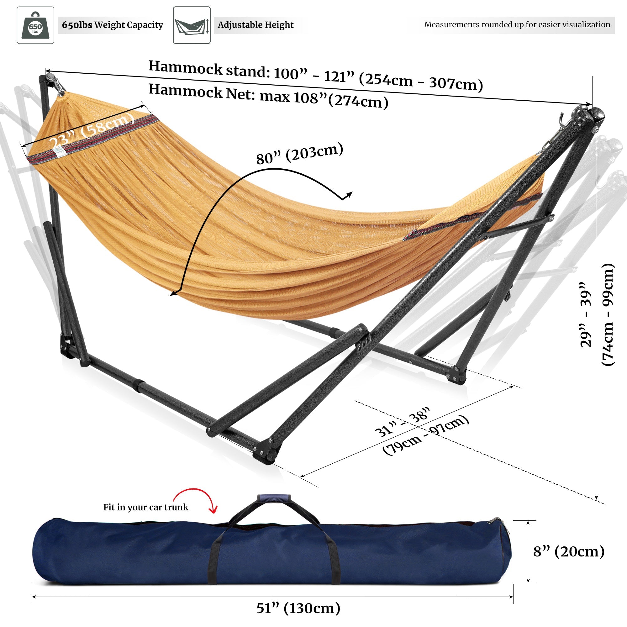 Universal Hammock with Medium Size Stands