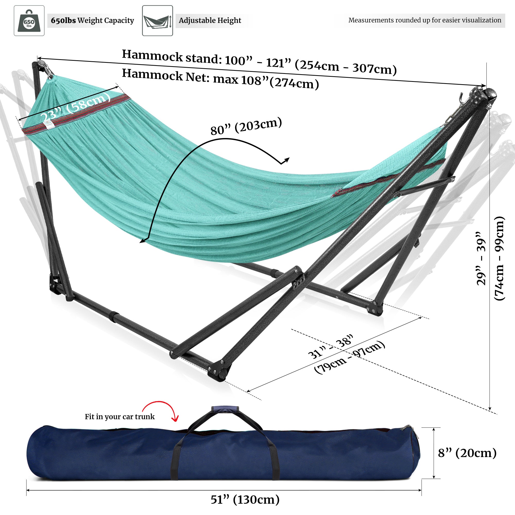 Universal Hammock with Medium Size Stands