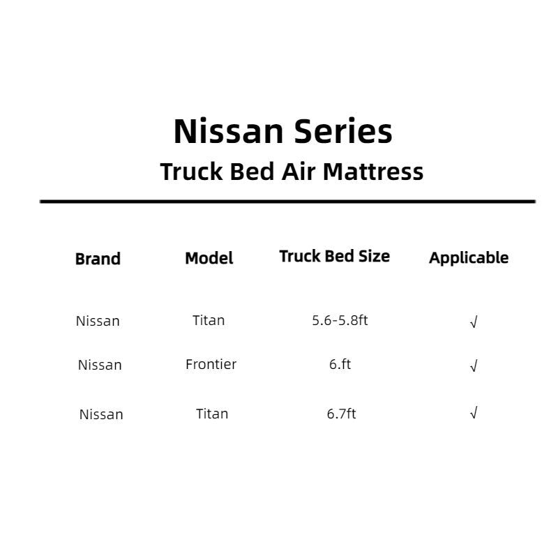 DikaSun Nissan 5.5-5.8ft | 6-6.5 ft Truck Bed Air Mattress