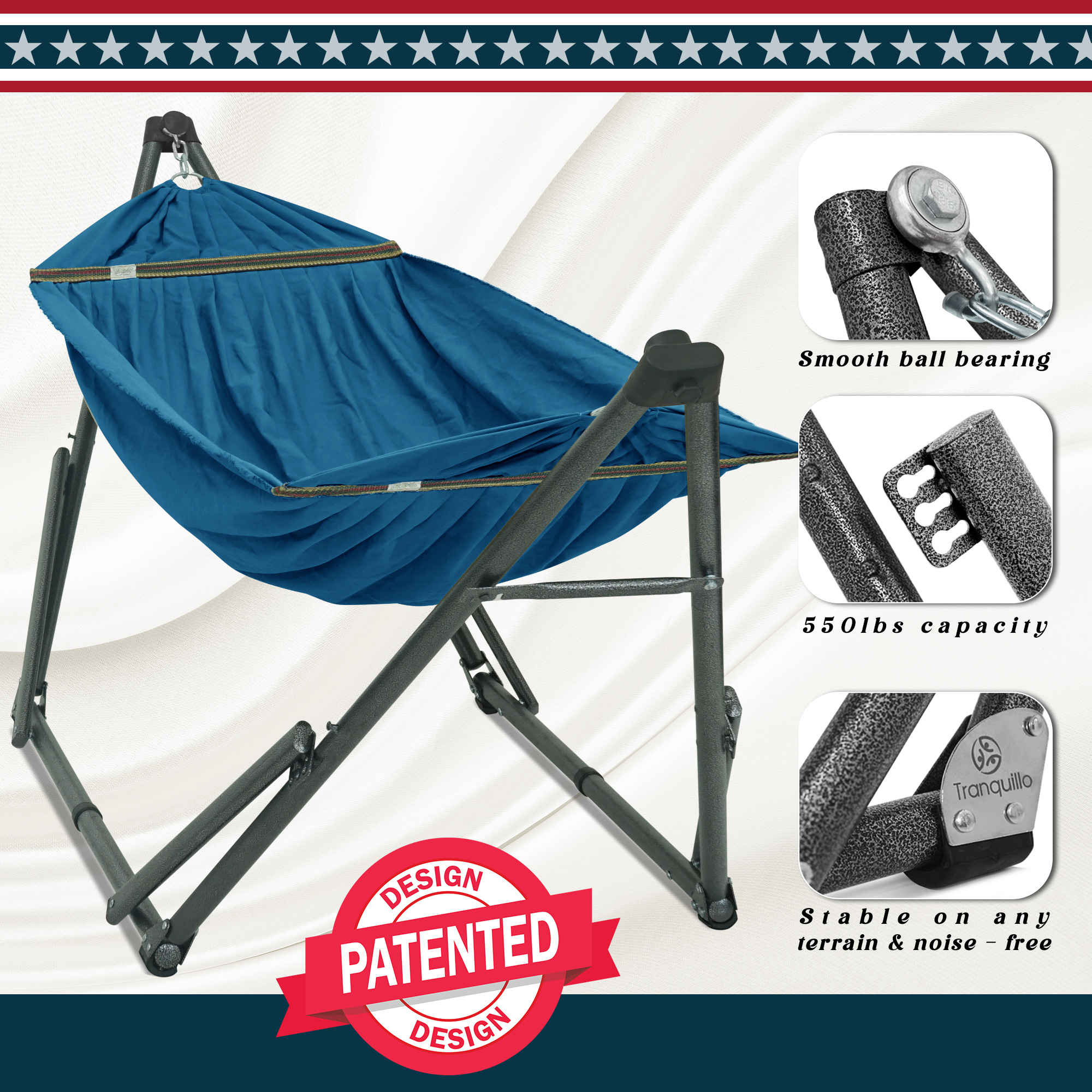 Uniki Canvas Hammock with Stand