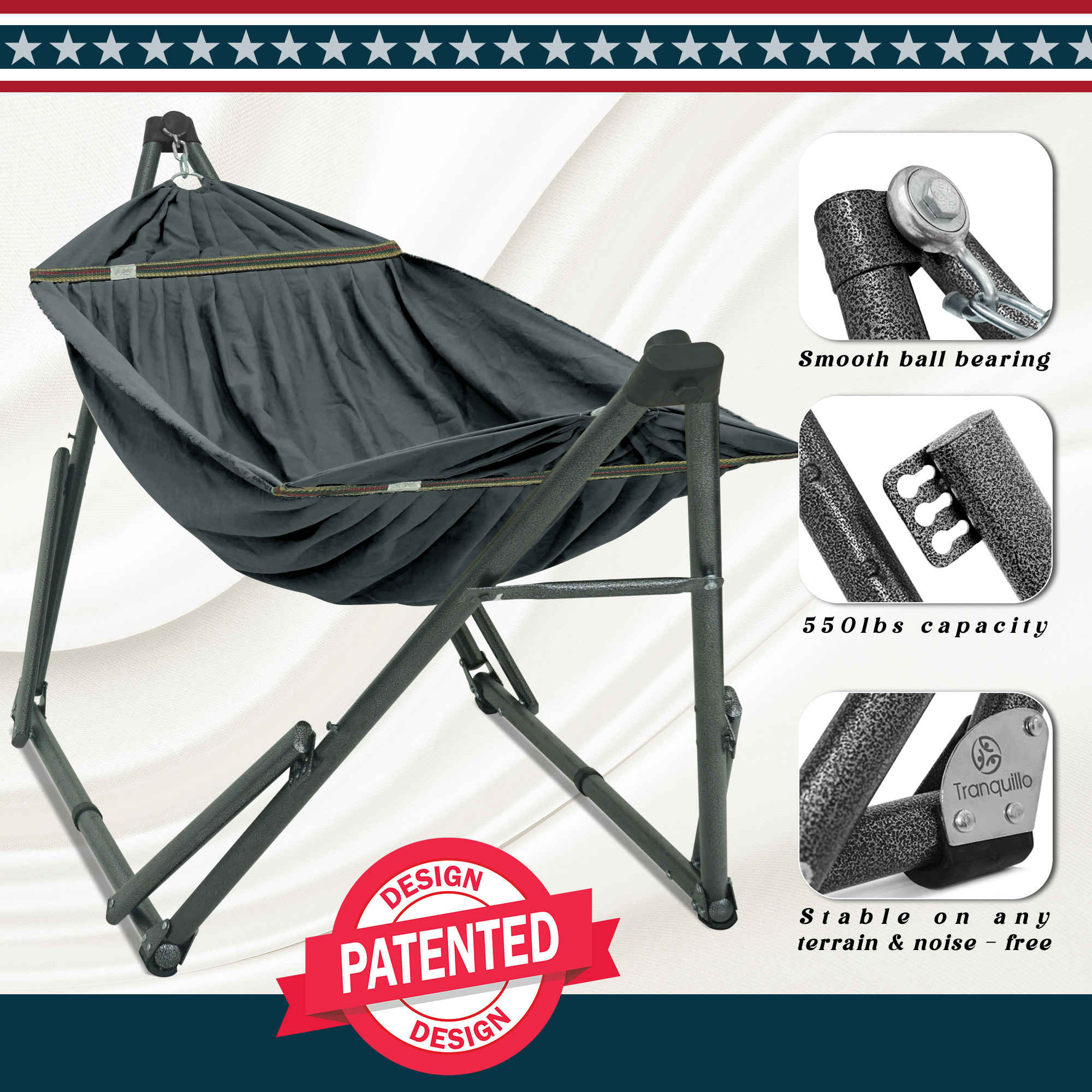 Uniki Canvas Hammock with Stand