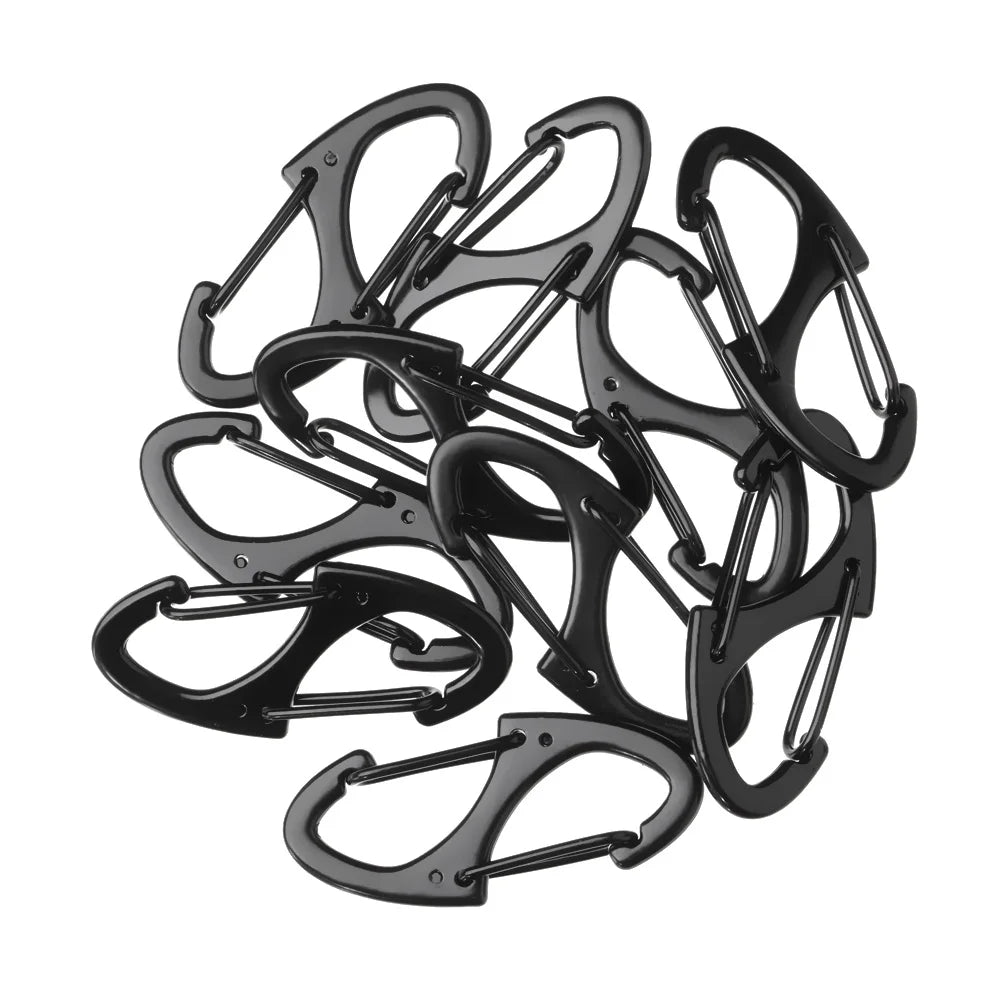 Mini S-Type Carabiner Clips, Dual Gate Snap Hooks for Backpacks, Keychains, Zipper Pulls & DIY Crafts (Multiple Sizes & Colors)