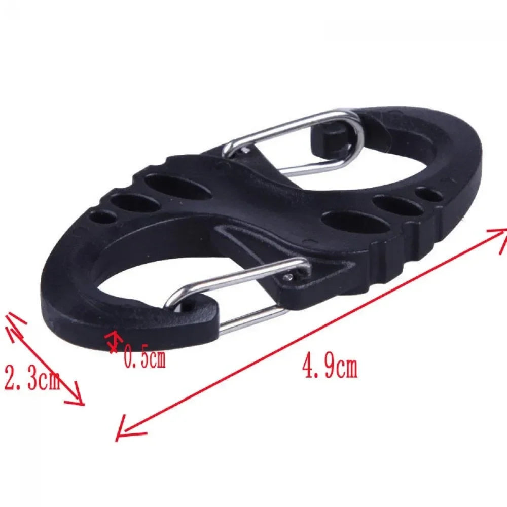 Mini S-Type Carabiner Clips, Dual Gate Snap Hooks for Backpacks, Keychains, Zipper Pulls & DIY Crafts (Multiple Sizes & Colors)