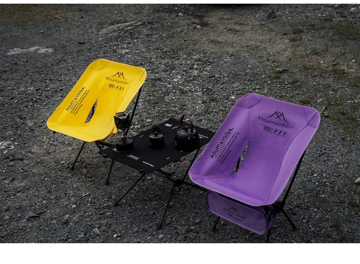 Ultralight Folding Camping Chair, Portable Moon Chair with Carry Bag, Aluminum Frame for Backpacking, Beach, Picnic & Fishing (Purple/Blue/Yellow)