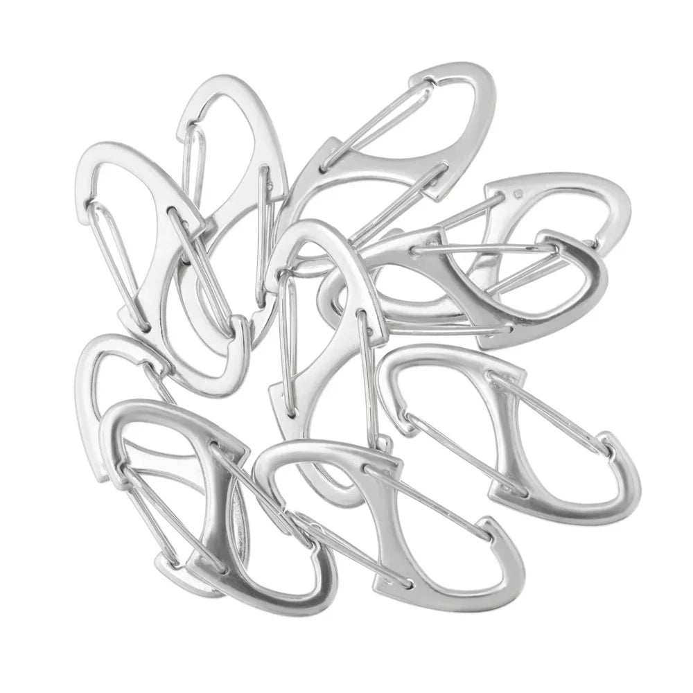 Mini S-Type Carabiner Clips, Dual Gate Snap Hooks for Backpacks, Keychains, Zipper Pulls & DIY Crafts (Multiple Sizes & Colors)