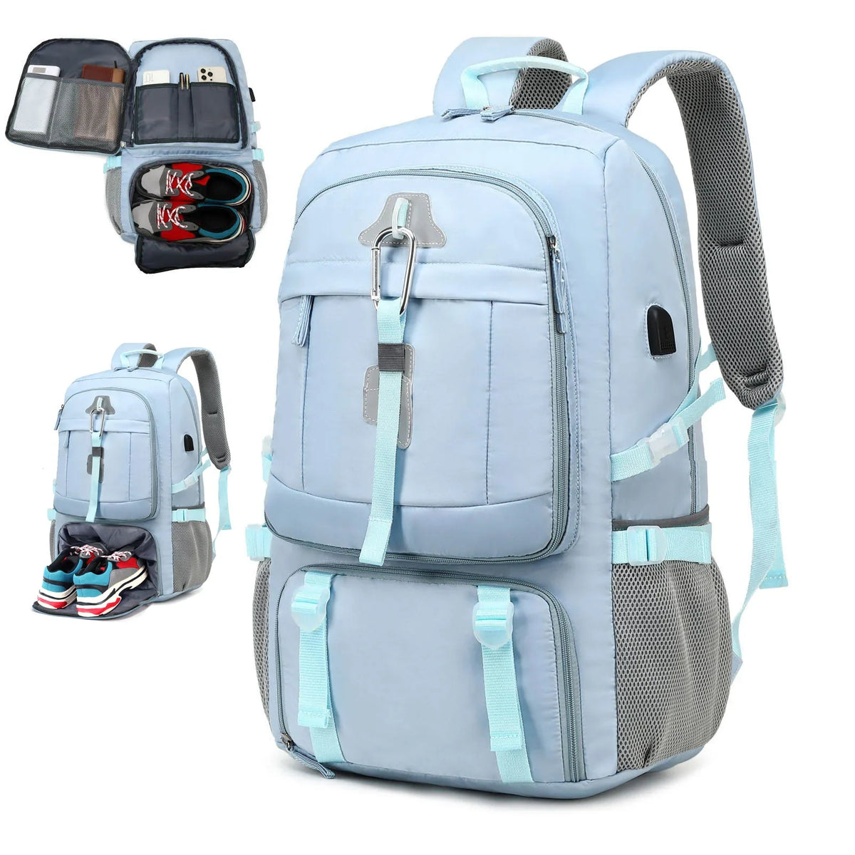 50L Waterproof Backpack with Shoe Compartment