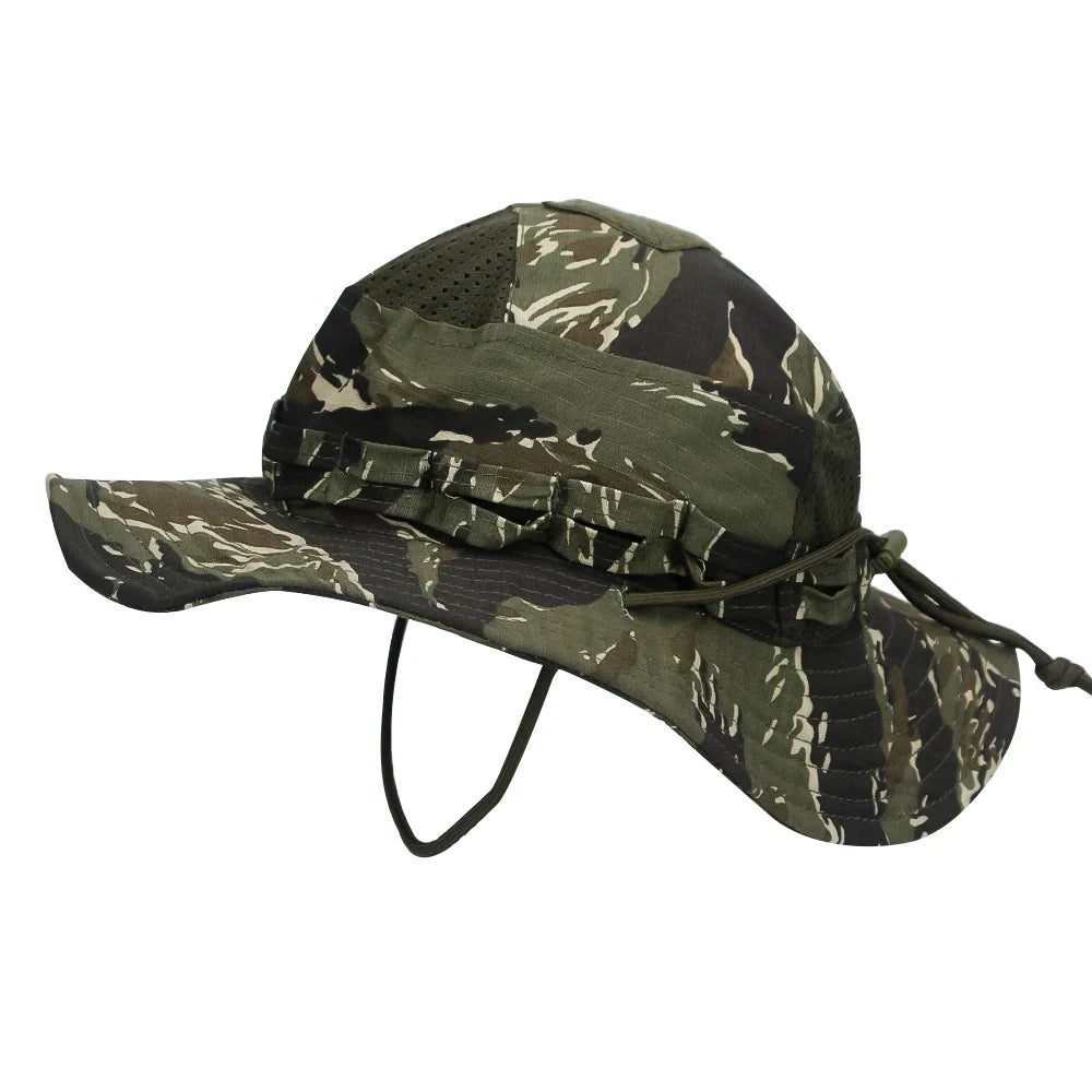 1pc/3pcs Camo Boonie Hat Sunscreen Breathable Bucket Hat Men's Outdoor Hiking Hunting Fishing Windproof Fisherman's Hat