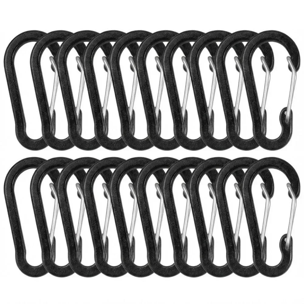 Mini S-Type Carabiner Clips, Dual Gate Snap Hooks for Backpacks, Keychains, Zipper Pulls & DIY Crafts (Multiple Sizes & Colors)
