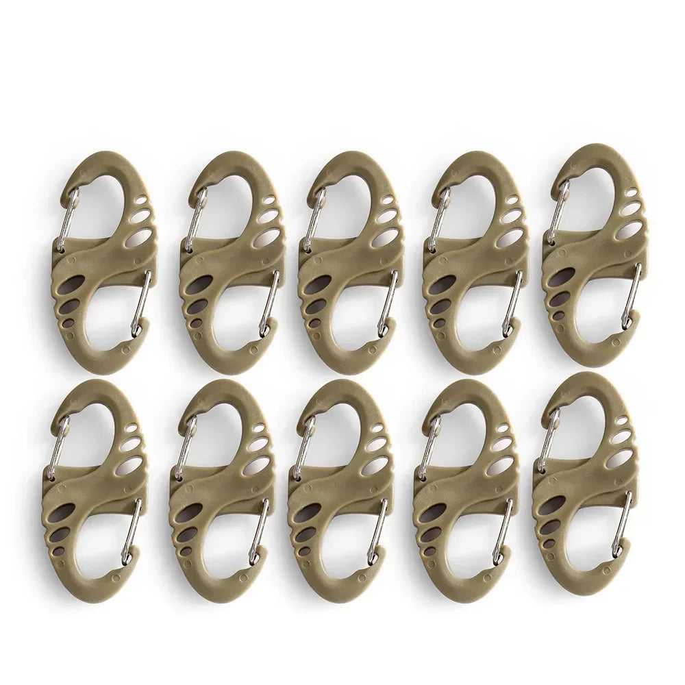 Mini S-Type Carabiner Clips, Dual Gate Snap Hooks for Backpacks, Keychains, Zipper Pulls & DIY Crafts (Multiple Sizes & Colors)