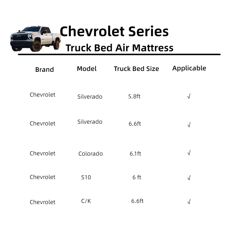 DikaSun Chevrolet 5.5-5.8ft | 6-6.5' Truck Bed Air Mattress