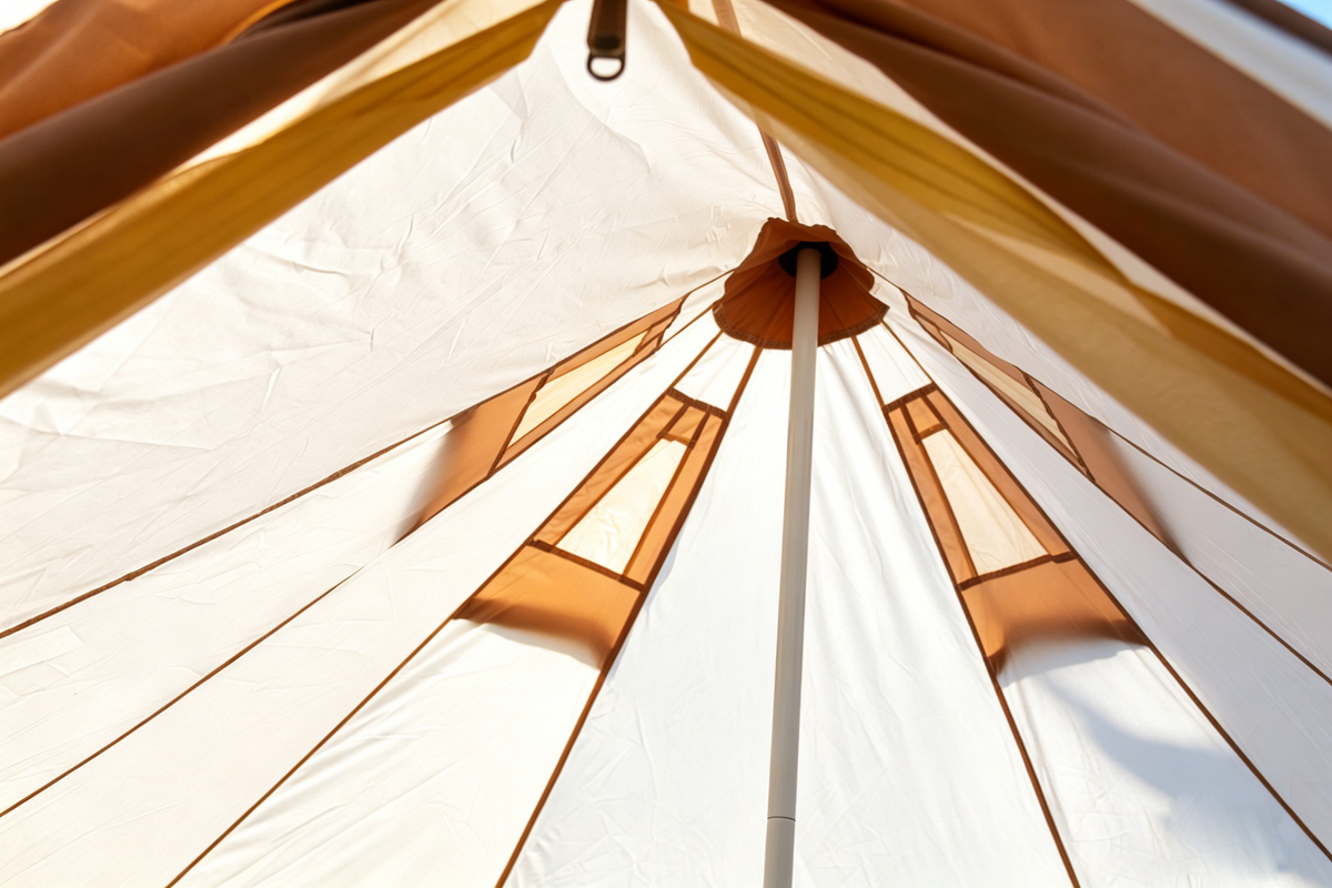 Oxford Bell Tent for Family Camping with Stove Jack - Beige or Dark Green