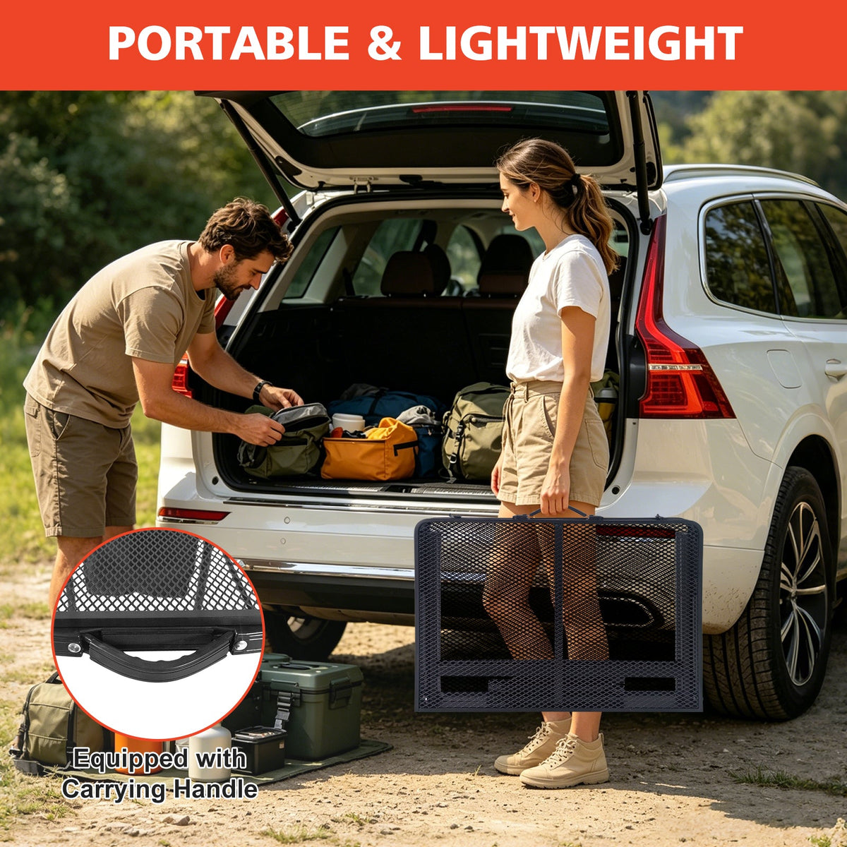 3FT Camping Table with Mesh Desktop - Lightweight & Portable - Black