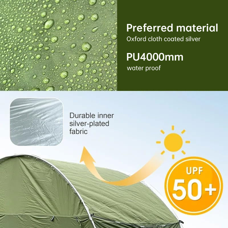 Outdoor car - trunk rear tent with canopy, sun - resistant camping equipment