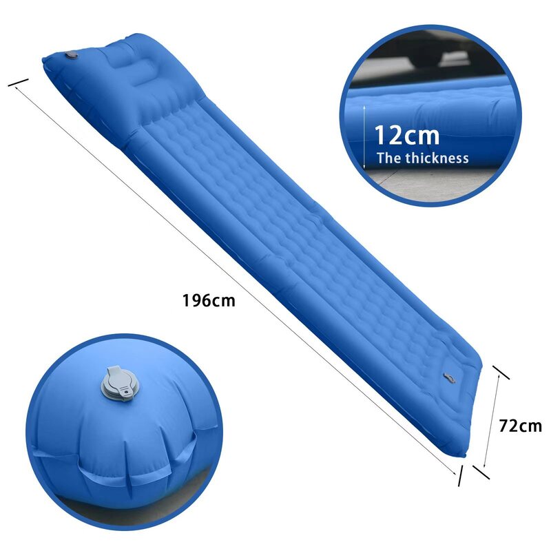 Outdoor thicken self-inflating camping mattress: ultralight, with built-in pump, ideal for travel, hiking, fishing.