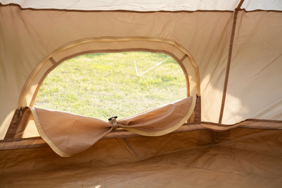 Oxford Bell Tent for Family Camping with Stove Jack - Beige