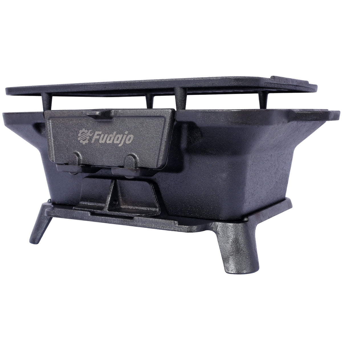 Oval Cast Iron Grill with Enamel Coating - Charcoal Tabletop Skillet