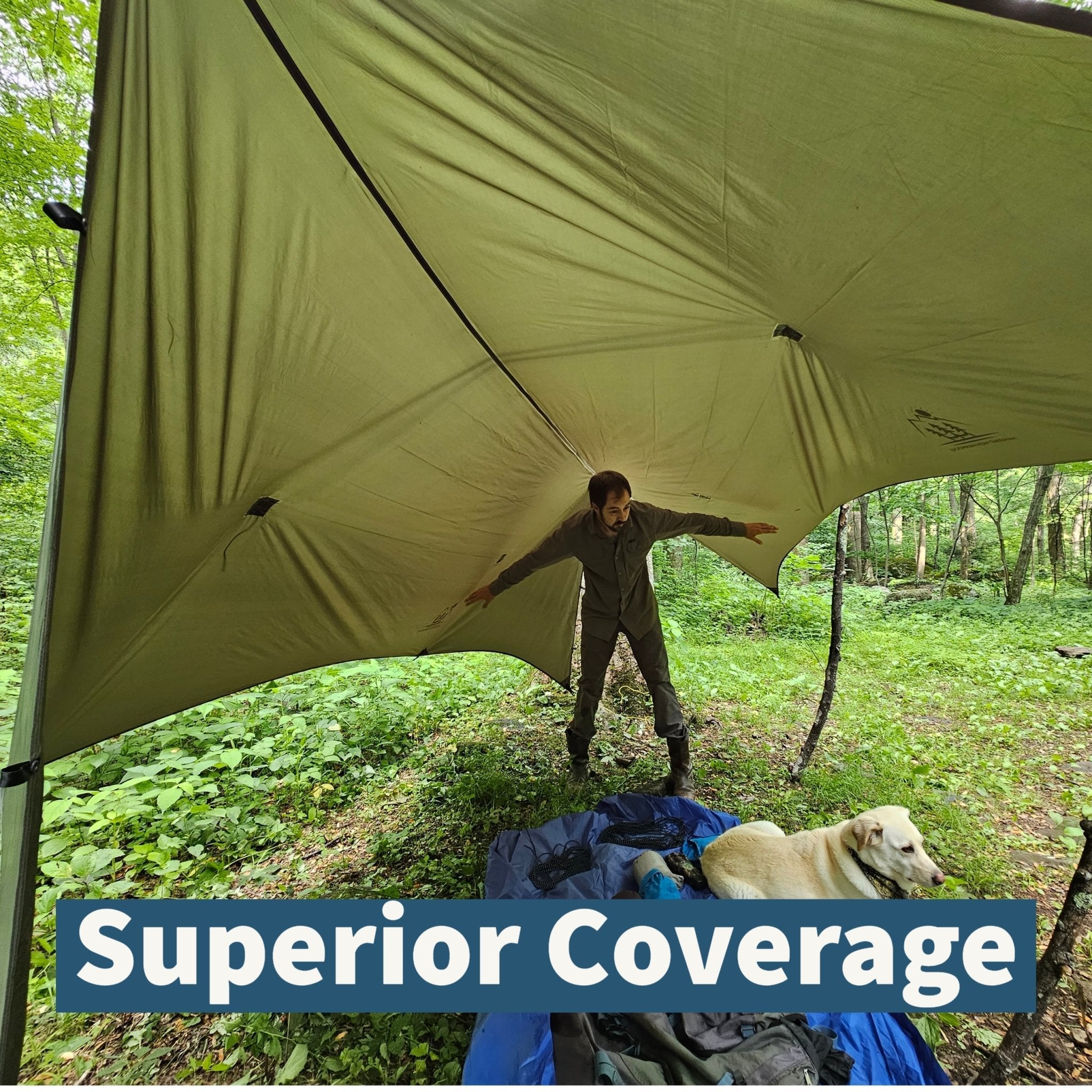 12 ft Hammock Tarp with Storm Doors | Hideaway Rain Fly