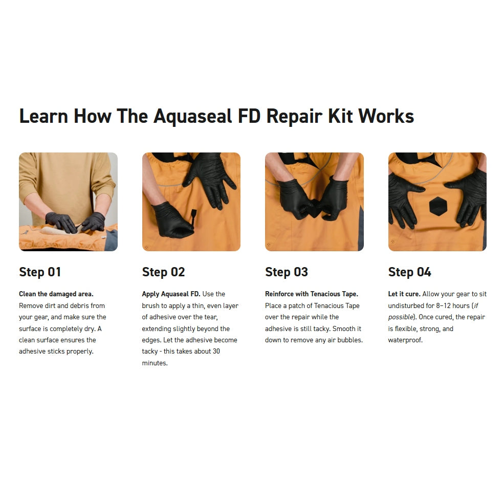 Aquaseal FD Repair Kit - Quick and Permanent Fix Kit for Outdoor Equipment