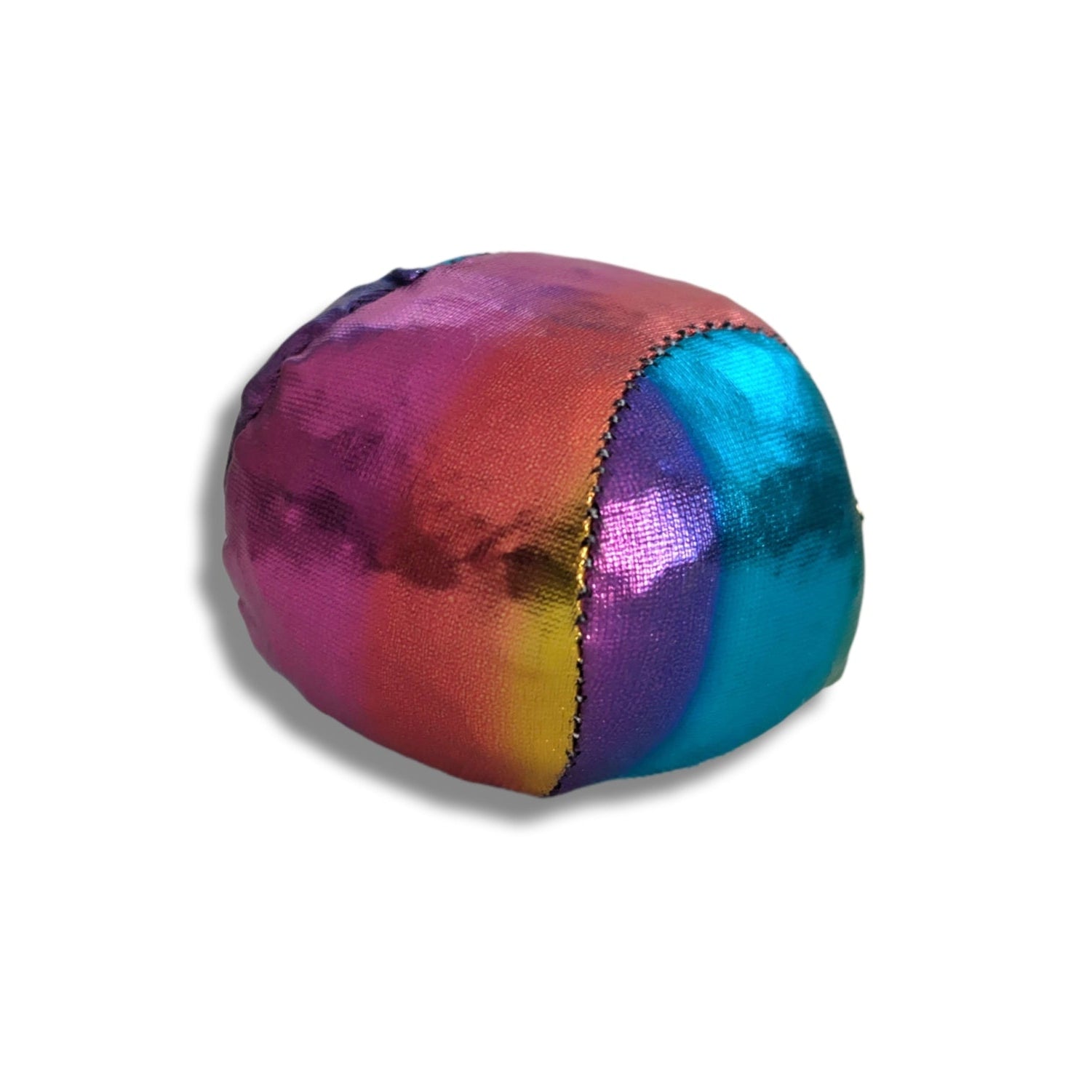 Metallic Rainbow Fabric Footbag Kick Sack 2in Polyester