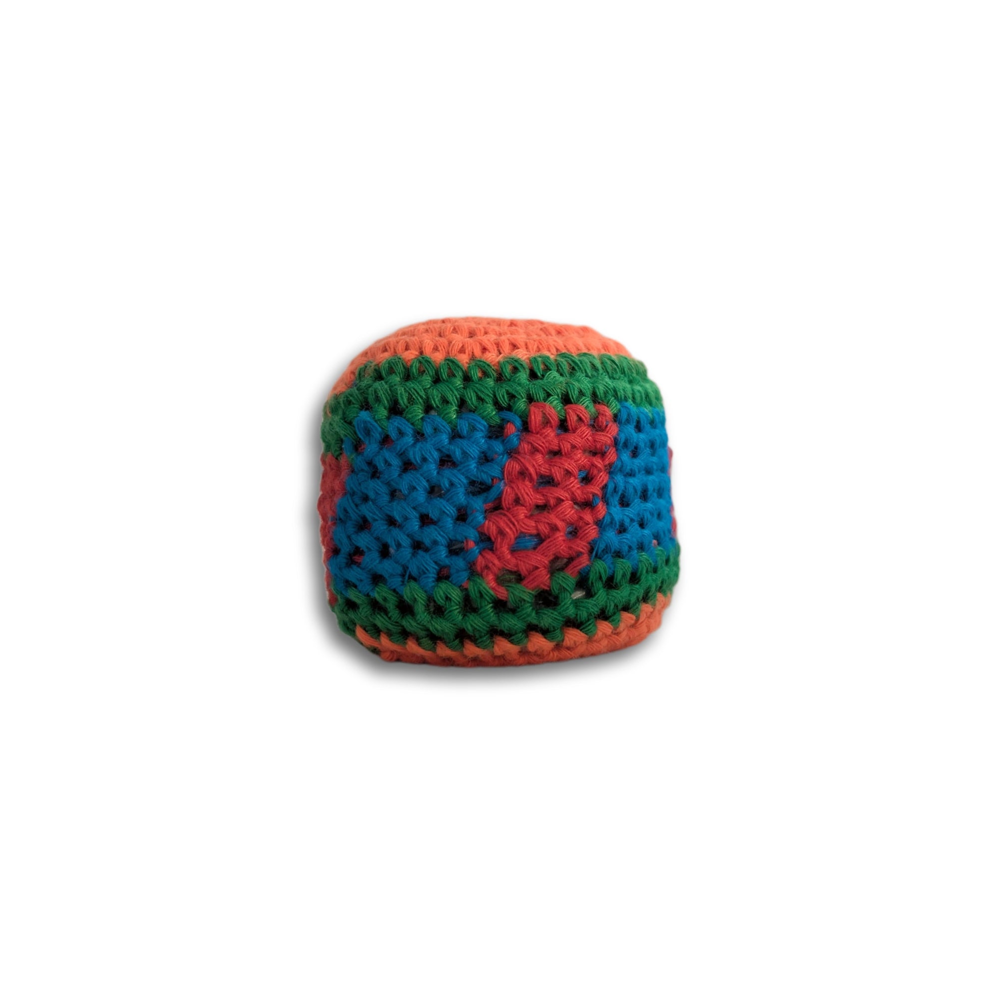 Color Block Crochet Footbag Kick Sack 2in Acrylic Sealed Liner Economy Footbag