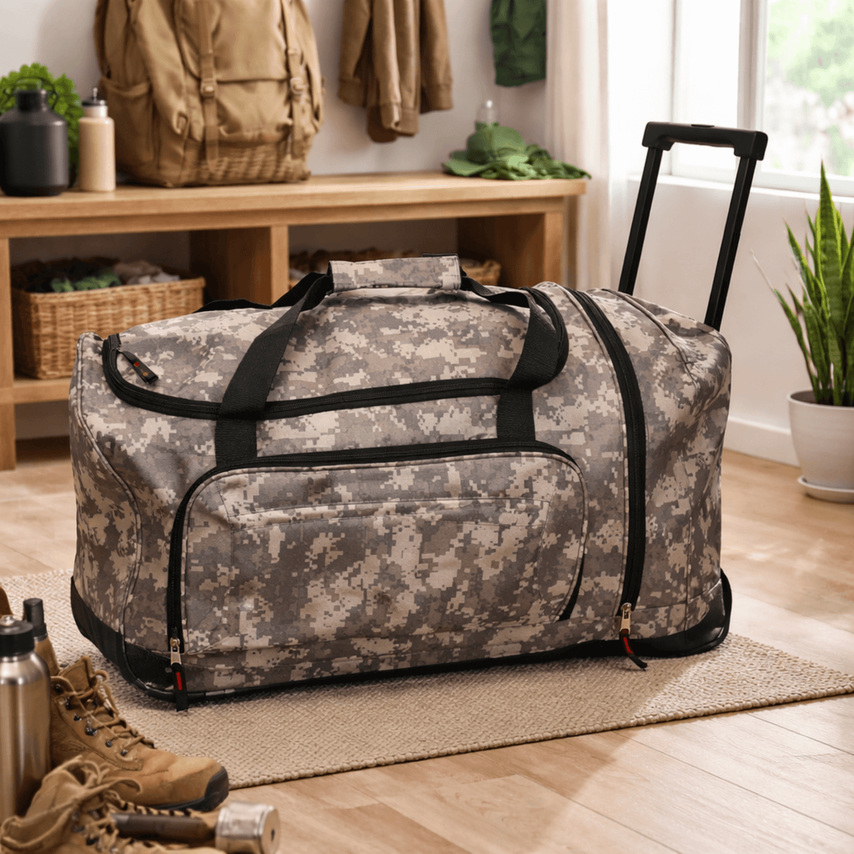 WSK Tactical Survival Bag with Wheels for Emergency Gear