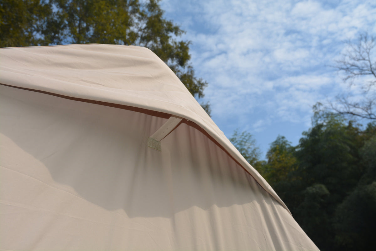 Inflatable Camping Tent with Hand Pump and Mesh Windows - Beige