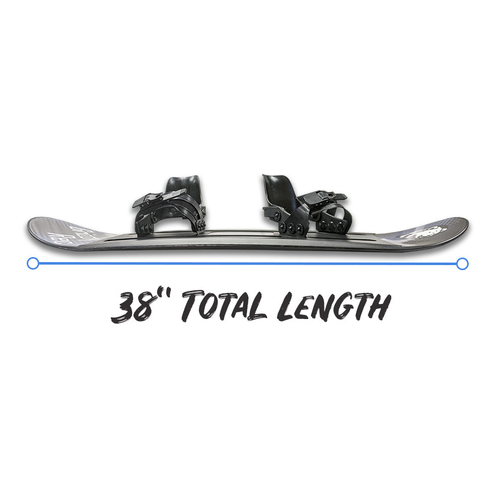 Beginner Kids Snowboard 95cm (38 Inches) With Adjustable Bindings, Shadow Black