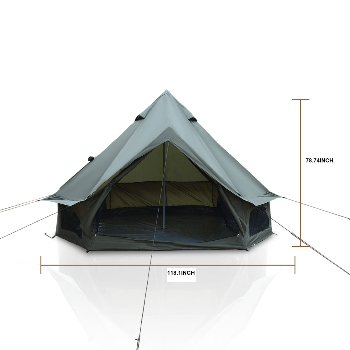 Oxford Bell Tent for Family Camping with Spacious Interior - Beige
