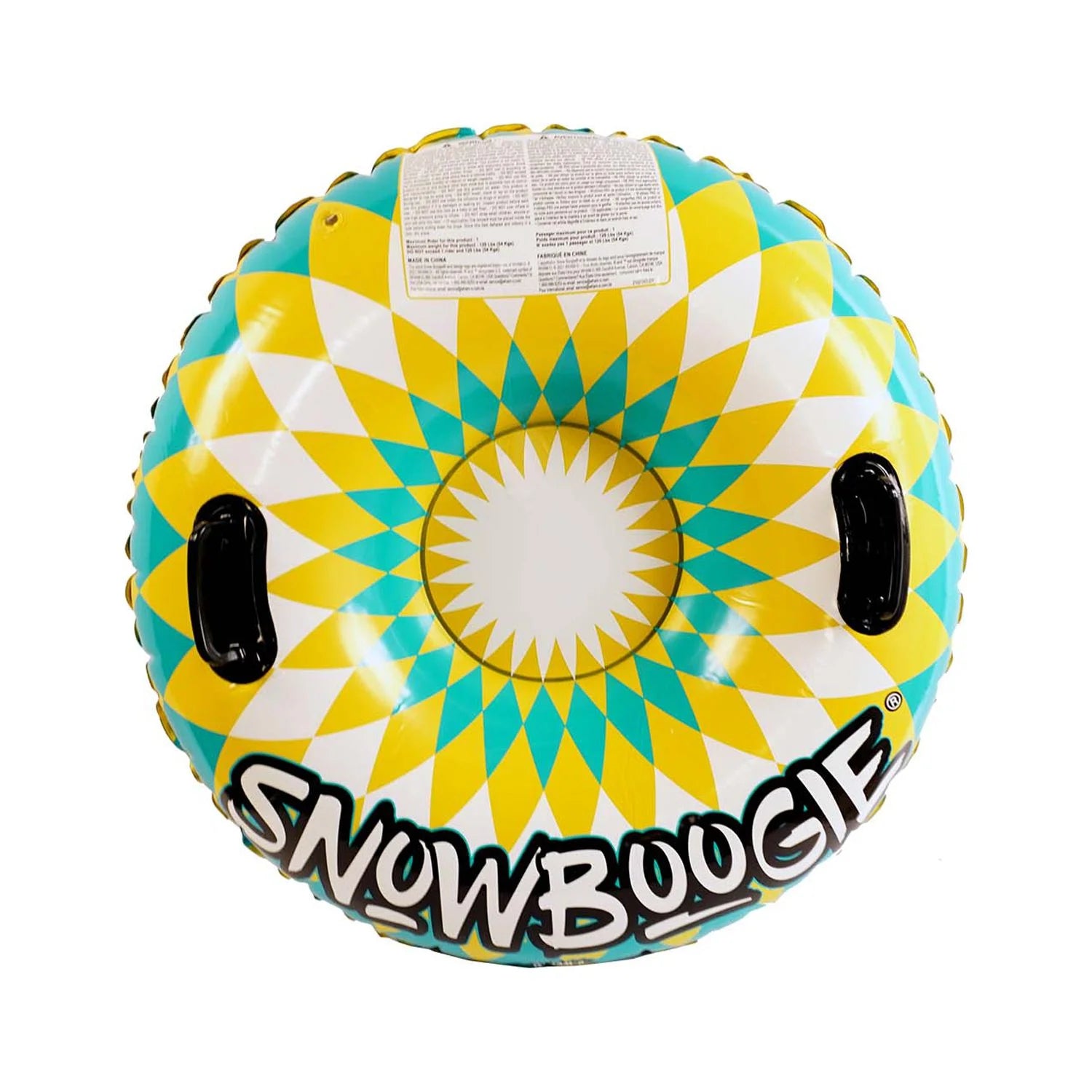 Snowboogie 37" Single Rider Inflatable Snow Tube Sled, Geometric Diamonds