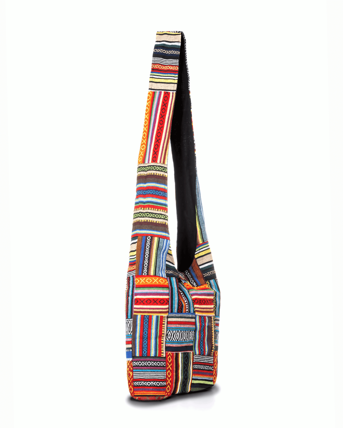 Kathmandu Collection Patchwork Striped Hobo Bag