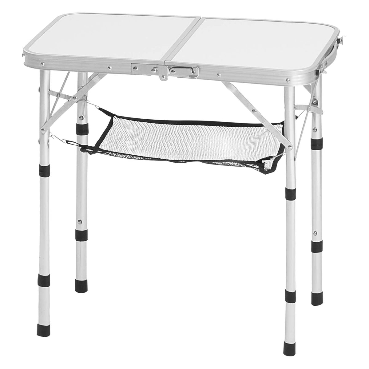 Folding Portable Camping Table with Adjustable Height – Silver or Black