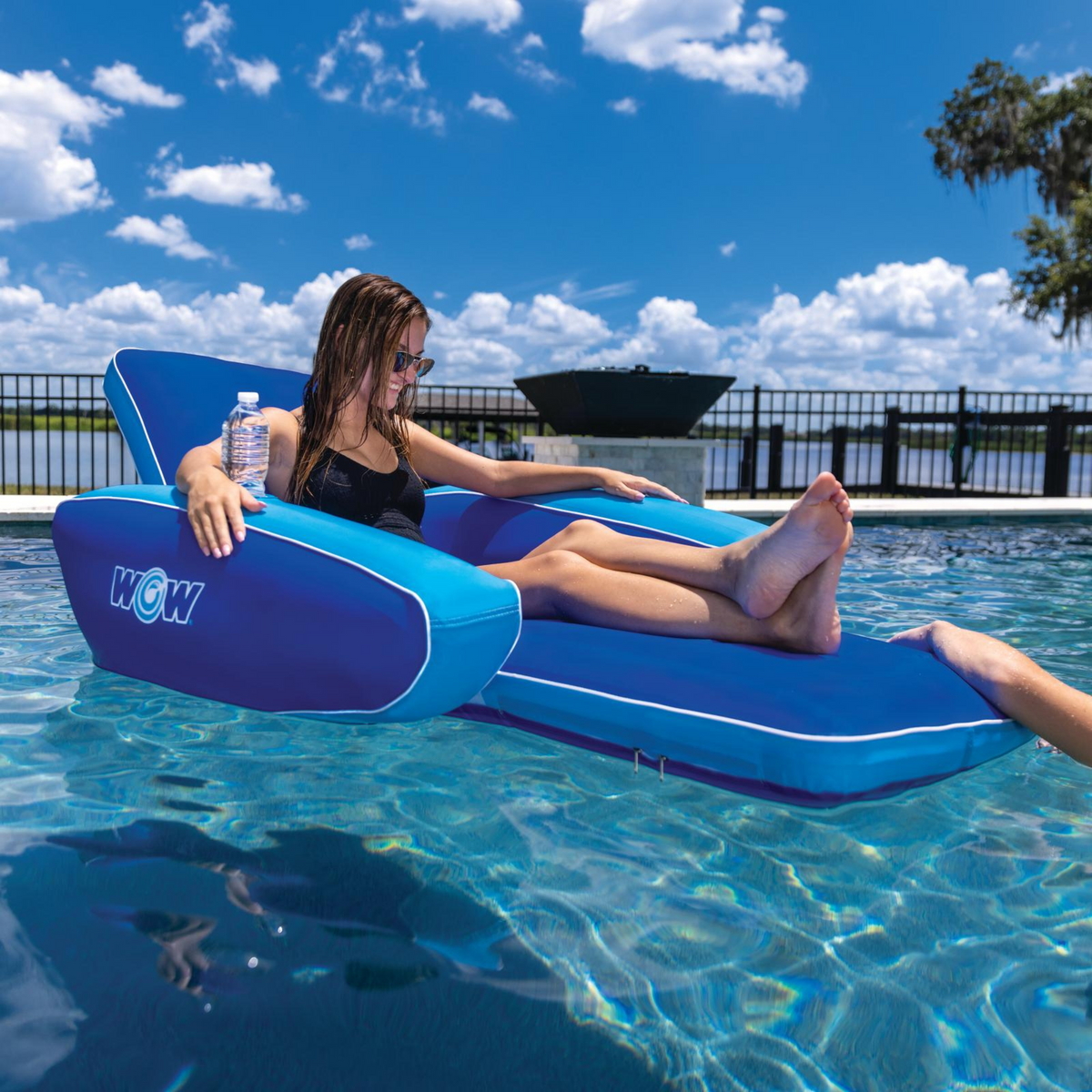WOW Watersports Modern Lounger Pool Float with Cupholder