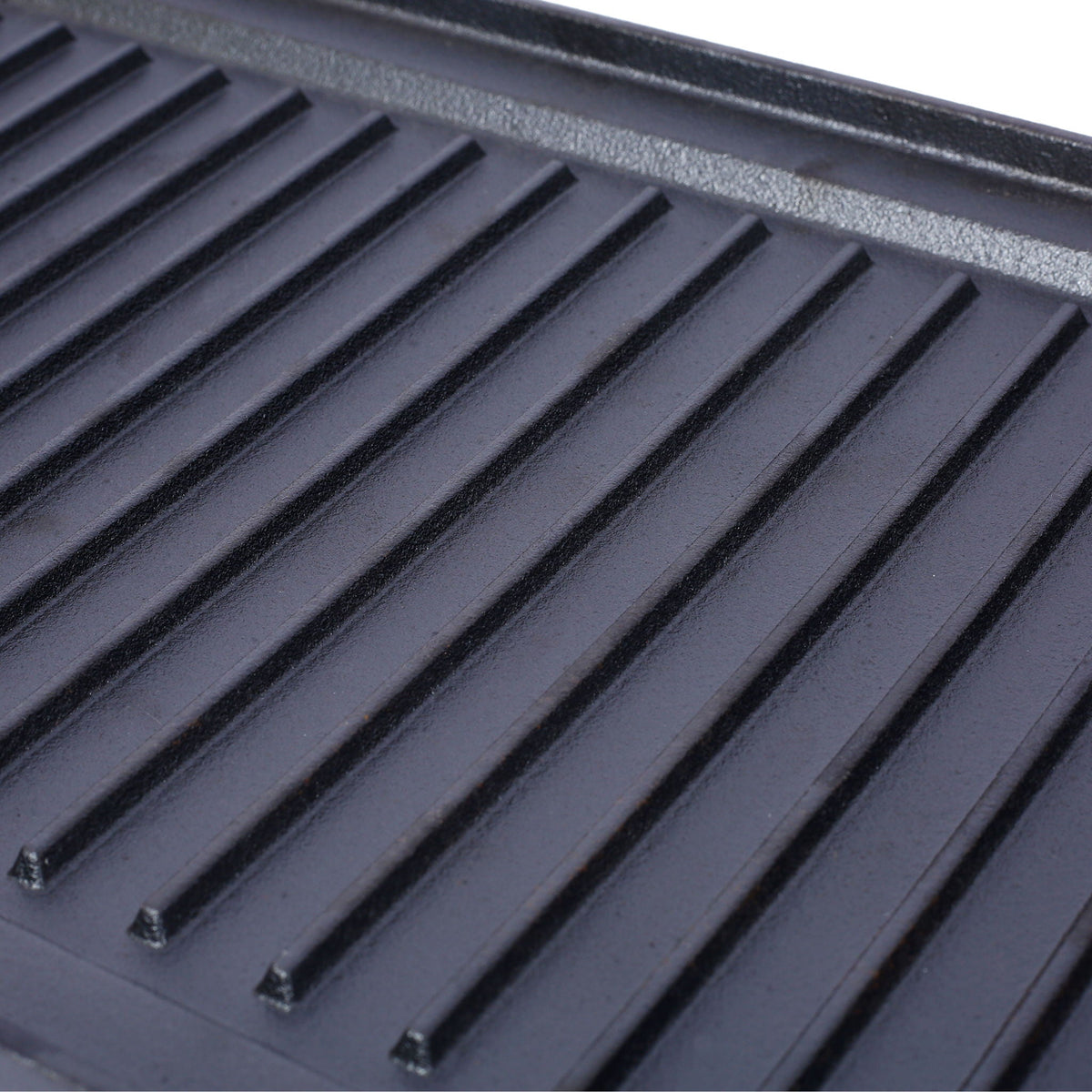 Pre-Seasoned Cast Iron Reversible Rectangular Grill Griddle with Dual-Sided Design - Black