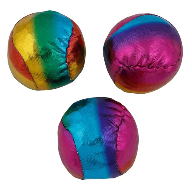 Metallic Rainbow Fabric Hacky Bag Sack 2in Polyester