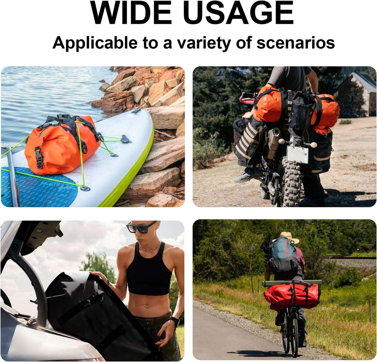63QT/60L Waterproof Roll-Top Duffel Dry Bag | Thermo-Welded Seams | Kayaking, Fishing & Camping