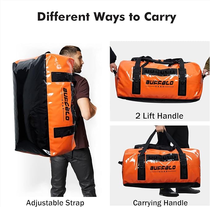 127QT/120L Duffel Dry Bag With Waterproof Zipper | Tear-Resistant Double Stitched | Kayaking, Fishing & Camping