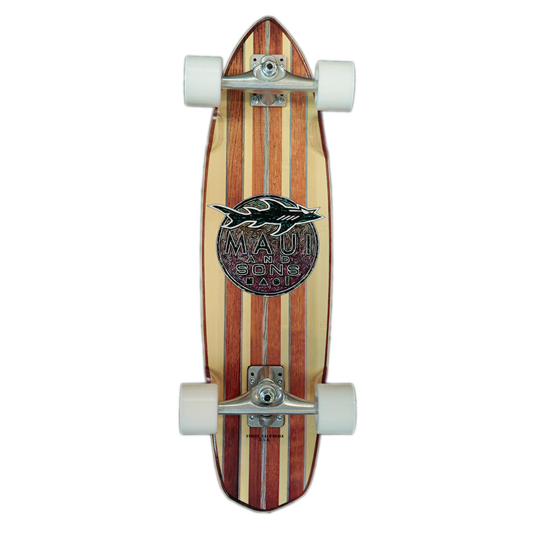 Maui & Sons 30" Kali Style Bamboo Cruiser Skateboard