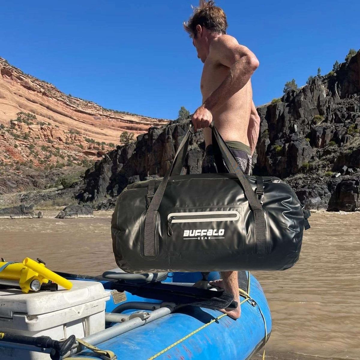 85QT/80L Roll-Top Waterproof Duffel Dry Bag | Thermo-Welded Seams | Kayaking, Fishing & Camping