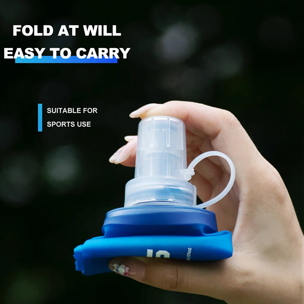 WRELS Folding Water Bottle TPU BPA-Free Collapsible Soft Flask Outdoor Sport Hiking Camping Running Portable Soft Water Bottle