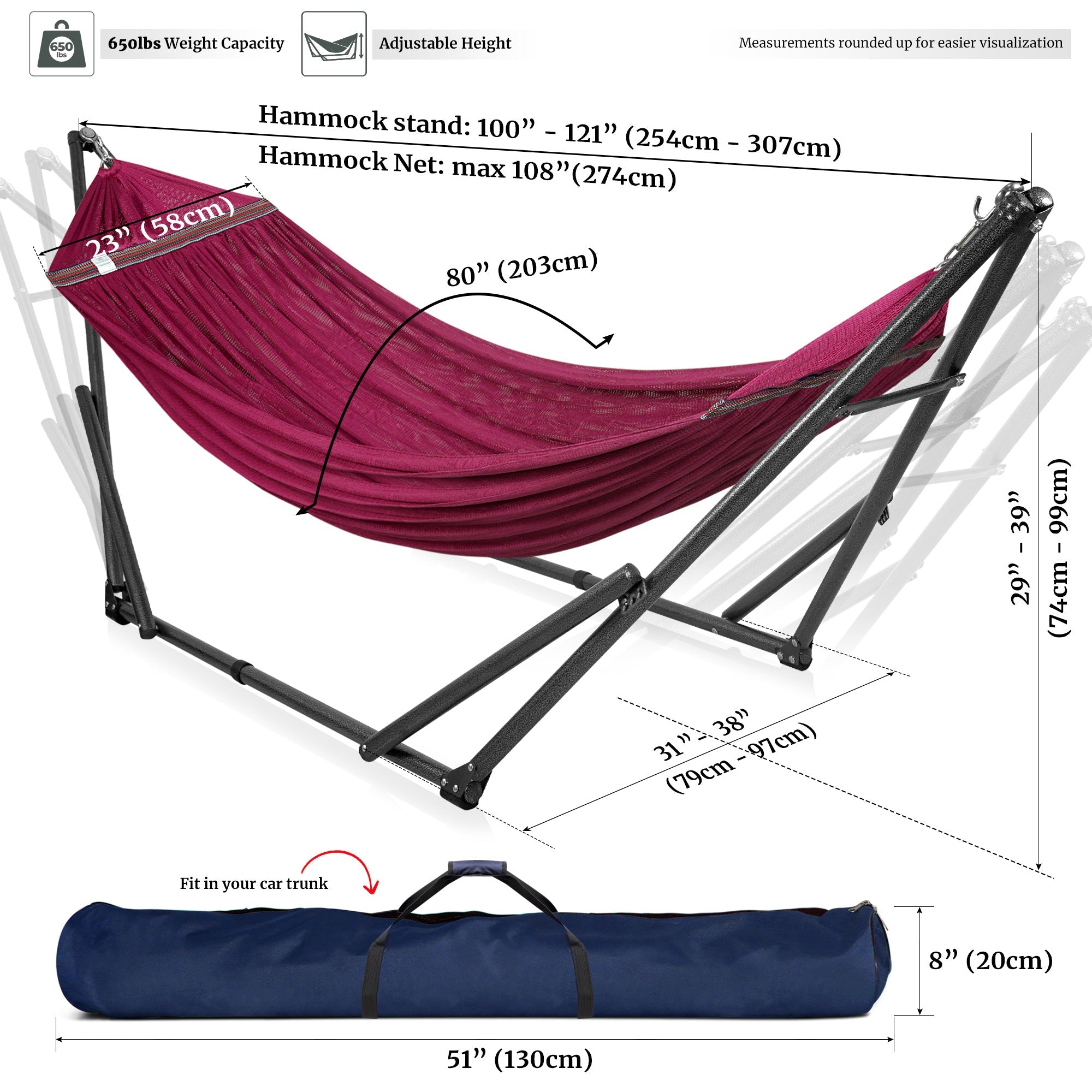 Universal Hammock with Medium Size Stands